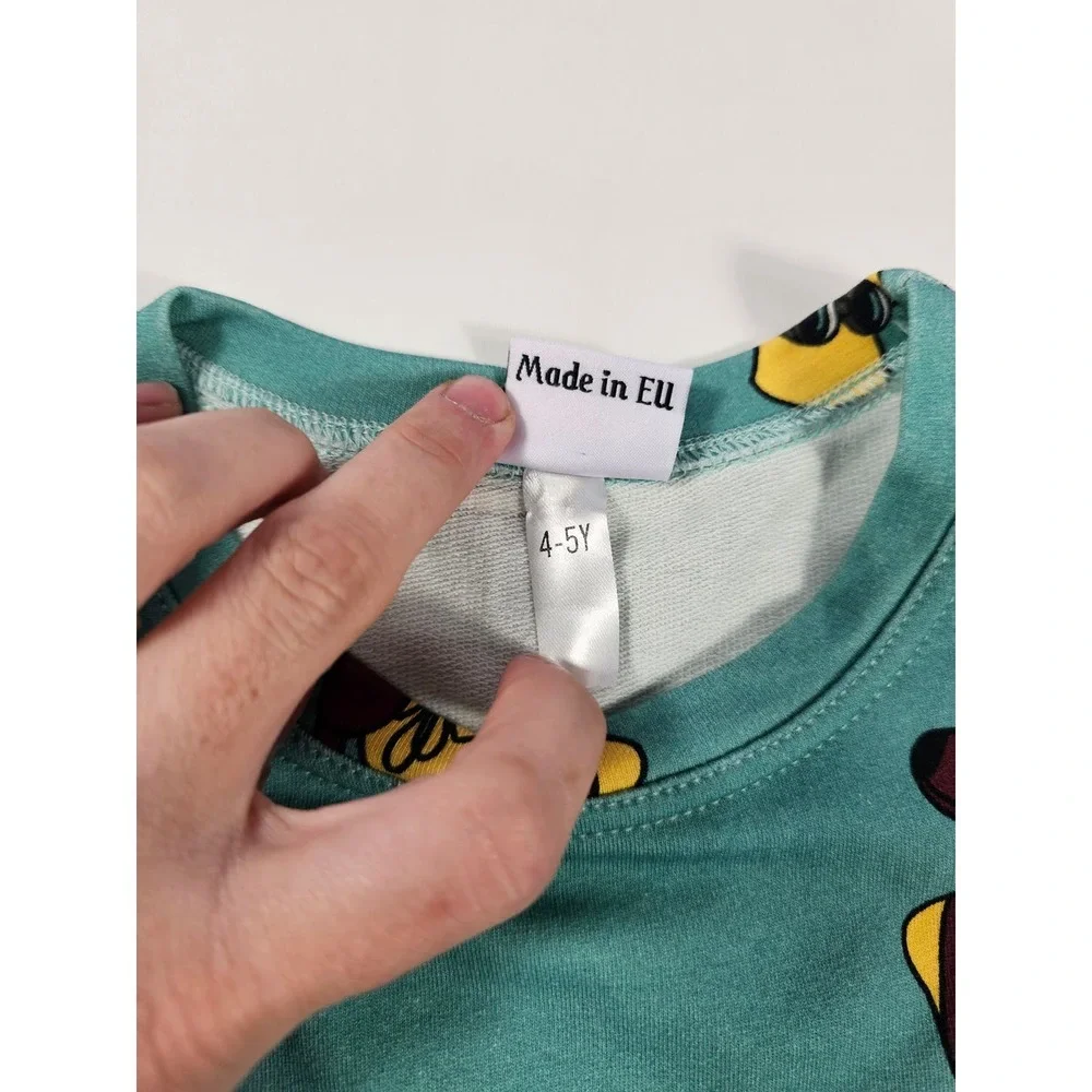 Jelly Alligator Dress Fogdog  4-5 years long sleeve blue made in EU ^*